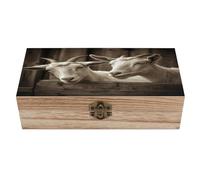 VstaDank Boîte de rangement décorative en bois de chèvre blanche avec couvercles, boîte à bijoux exquise en bois d'acacia, boîtes à souvenirs tendance pour homme et femme