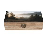 VstaDank Boîte de rangement en bois de forêt alpine, boîte à bijoux décorative avec couvercles, boîte exquise en bois d'acacia, boîtes à souvenirs tendance pour homme et femme