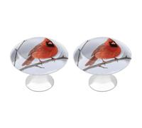 VstaDank Cardinal Bird Lot de 2 poignées de tiroir rondes modernes en acier inoxydable robustes pour la plupart des meubles