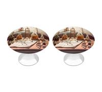 VstaDank Chemistry Lab Lot de 2 boutons de tiroir ronds en acier inoxydable pour armoire de salle de bain