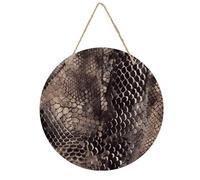 VstaDank Décoration murale ronde en bois de serpent classique à suspendre avec cordes, décoration murale rustique pour porte d'entrée, intérieur et extérieur, 20,1 x 20,1 cm