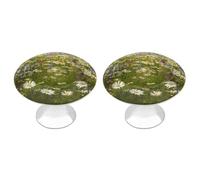 VstaDank Lot de 2 boutons d'armoire ronds avec vis en alliage d'aluminium - Quincaillerie moderne pour tiroirs de commode