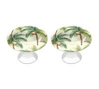 VstaDank Lot de 2 boutons d'armoire ronds en forme de cocotier d'été - En acier inoxydable - Pour commode, placard, porte de placard