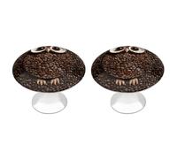 VstaDank Lot de 2 boutons d'armoire ronds en forme de hibou avec vis en alliage d'aluminium - Quincaillerie moderne pour tiroirs de commode