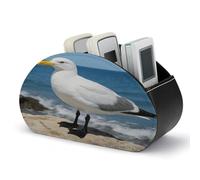 VstaDank Seagull Support de télécommande en cuir tendance pour télécommande TV Boîte de rangement antidérapante pour bureau multifonction avec 5 compartiments