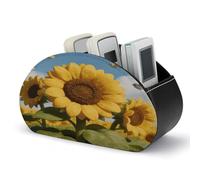 VstaDank Support de télécommande en cuir avec 5 compartiments en fleurs au printemps - Boîte de rangement pour télécommande TV - Organiseur de bureau pour lecteur multimédia, chauffage, contrôleur