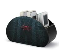 VstaDank Support de télécommande en cuir synthétique avec 5 compartiments Motif araignée rouge dans le château