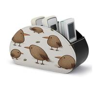 VstaDank Support de télécommande Kiwi Oiseaux mignons avec 5 compartiments en cuir PU Organiseur de bureau Boîte de rangement pour télécommande TV pour la maison, le bureau, table de chevet