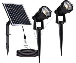 VT-20488 - Lot de 2 luminaires à piquet de terre solaire à LED, 1,2 W, 3 00