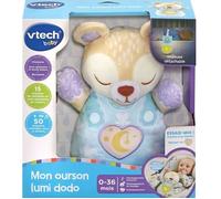 VTech Peluche interactive Mon Ourson Lumi Dodo – Veilleuse musicale, berceuses, bruits blancs – Bleu