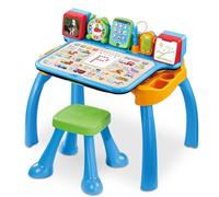 VTech - Magi Bureau Interactif et Musical 6 en 1 - Bureau Enfant avec Tabouret - Table de Jeux Éducative, Chevalet à Dessin et Tableau Noir à Craie - Cadeau Enfant Dès 3 Ans - Contenu en Français