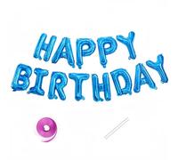 Vthoviwa Bannière « Happy Birthday » - Guirlande bleue - 40,6 cm