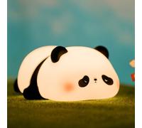VTIGER LED Veilleuse Enfant Bébé,3 Luminosité,Rechargeable,Fonction Minuterie, mignon Veilleuse Filles, Lampe panda en silicone tactile, aimable Deco pour Chambre d'enfant,Cadeau Garçon fille panda