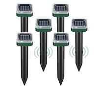 Vtizikl Lot de 4 ou 6 paquets de répulsifs solaires soniques pour extérieur - Piège à taupes imperméable pour extérieur - Pour dissuasion des taupes, rongeurs, campagnols, gopher, serpent, pelouse