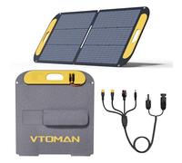 VTOMAN Panneau solaire léger pliable 110 W, efficacité de 25 %, chargeur ETFE avec support, étanche IP67 et adaptateurs Anderson XT60 XT90 DC5521 pour stations d'alimentation, camping-car, camping en