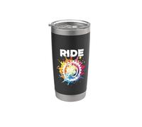 VTT VTT coloré Splash Retro Cycliste Biker Gobelet isotherme en acier inoxydable double paroi