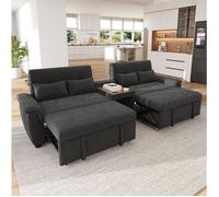 VUENOR canapé d'angle en U 284x138x89 cm gris foncé - double couchage extractible sans matelas
