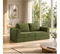 VUENOR Canapé-lit 160x80x78 cm vert - pliant, petit espace, sans matelas