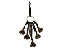 VUIUYOIES Pendentif cloche à vent sorcière, décoration d'intérieur, pièce de déclaration, poignée de porte décorative et cloche à main en métal, noir