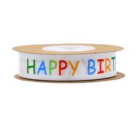 VUIUYOIES Rouleau de Ruban « Joyeux Anniversaire » : Une Touche Unique pour Vos Invitations festives et emballages Cadeaux. Doux au Toucher. Décorations pour Invitations et Articles de fête