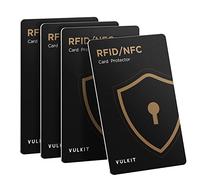 VULKIT Cartes de Blocage RFID/NFC - Lot de 4, Protecteur de Carte de Crédit Ultra Fin, Protecteur de Cartes sans Contact, Bloqueur NFC Premium, pour Cartes de Crédit, Passeports, Portefeuille