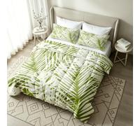 VULORA Couette 220x240cm Imprimée Feuilles De Palmier Réversible 4 Saisons