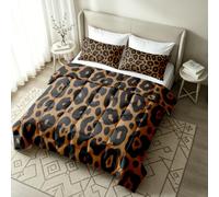 VULORA Couette 220x240cm Imprimée Motif Léopard Réversible 4 Saisons