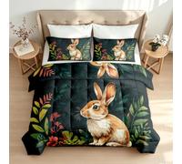 VULORA Couette Été 240x260cm Lapin Imprimée Couette 2 en 1