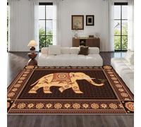 VULORA éléphant Intérieur Tapis de Décoration 60x90cm Style Ethnique Tapis Poils Ras Lavable Salon Moquette, Soft Antidérapant Tapis De Sol pour Chambre Couloir Paillasson Entrée 2Q288