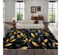 VULORA Feuilles Intérieur Tapis de Décoration 50x80cm Géométrie Moderne Tapis Poils Ras Lavable Salon Moquette, Soft Antidérapant Tapis De Sol pour Chambre Couloir Paillasson Entrée 2Q392