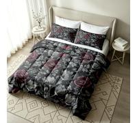 VULORA Fleurs Rose Imprimée Couette sans Housse 240x260 4 Saisons