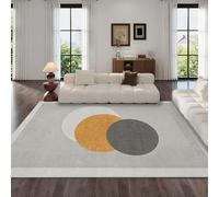VULORA Géométrie Intérieur Tapis de Décoration 120x180cm Moderne Gris Noir Tapis Poils Ras Lavable Salon Moquette, Soft Antidérapant Tapis De Sol pour Chambre Couloir Paillasson Entrée 2Q851
