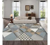 VULORA Marbre Intérieur Tapis de Décoration 140x200cm Géométrie Moderne Tapis Poils Ras Lavable Salon Moquette, Soft Antidérapant Tapis De Sol pour Chambre Couloir Paillasson Entrée 2Q880