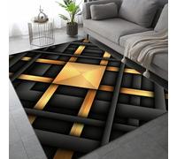 VULORA Moderne Intérieur Tapis de Décoration 160x230cm Géométrie Simplicité Tapis Poils Ras Lavable Salon Moquette, Soft Antidérapant Tapis De Sol pour Chambre Couloir Paillasson Entrée 2Q909