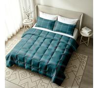 VULORA Motif Tartan Imprimée Couette sans Housse 240x260 4 Saisons