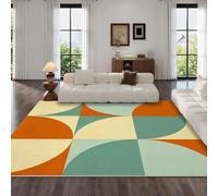 VULORA Tapis Géométrie 50x80cm Moderne Et Minimaliste Poils Courts Doux Imitation Cachemire Tapis Entrée Paillasson Lavable Antidérapant Durable Décoration Maison pour Chambre Salon Cuisine 2Q483