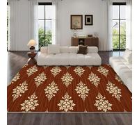 VULORA Tapis Style Européen 120x180cm Rétro Luxueux Poils Courts Doux Imitation Cachemire Tapis Salon Lavable Antidérapant Durable Décoration Maison pour Chambre Couloir Cuisine Bureau 2Q669
