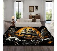 VULORA Voilier Intérieur Tapis de Décoration 140x200cm Navigation Tapis Poils Ras Lavable Salon Moquette, Soft Antidérapant Tapis De Sol pour Chambre Couloir Paillasson Entrée 2Q593