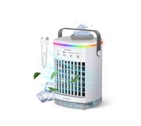 Vulpes Goods Mini-climatiseur, climatiseur mobile, refroidisseur d'air 4 en 1, 4 vitesses de vent, 2 modes d'humidification, minuterie, anti-fuite