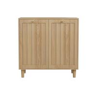 vutizal Armoire à linge avec panier intérieur amovible, panier à linge caché, 2 compartiments, chêne MDF, étagère ménagère, 70 x 35 x 71 cm