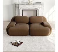vutizal Boneless - Canapé lounge 2 places modulaire sans montage - En velours côtelé - Avec accoudoirs incurvés - Dessous antidérapant - Pour salon, chambre à coucher - Gris