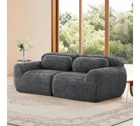 vutizal Boneless Cloud Canapé 2 places, modulable, en peluche, sans cadre, sans montage, combinable librement, pour salon, chambre à coucher, gris