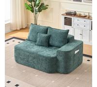 vutizal Boneless Loveseat Mini canapé 2 places, sans montage, avec poches latérales, pour salon, chambre d'amis, vert
