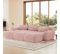 vutizal Canapé-lit Cloud - Avec fonction de sommeil - Modulaire - En tissu peluche - Dossier ergonomique - Adapté aux animaux domestiques - Résistant aux rayures - Pour salon, bureau à domicile