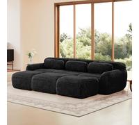 vutizal Canapé-lit Cloud sans boneless avec fonction de sommeil, modulaire, en tissu peluche, dossier ergonomique, adapté aux animaux domestiques, résistant aux rayures, pour salon, bureau à domicile