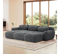 vutizal Canapé-lit Cloud sans boneless avec fonction de sommeil, modulaire, en tissu peluche, dossier ergonomique, adapté aux animaux domestiques, résistant aux rayures, pour salon, bureau à domicile