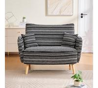 vutizal Canapé loveseat 2 places petit pour pièces avec siège bas, coussin d'accoudoirs, poche latérale confortable, pour salon, chambre à coucher, bureau, 121 x 81,5 x 87 cm, noir