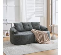 vutizal Loveseat Canapé 2 places en chenille incurvé, pour pièces avec siège bas, sans montage, noyau à ressorts ensachés en mousse avec coussins, 164 x 92 x 60 cm, gris