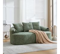 vutizal Loveseat Canapé 2 places en chenille incurvé sans montage - Noyau en mousse à ressorts ensachés avec coussins - 164 x 92 x 60 cm - Vert