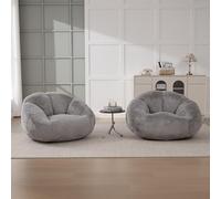 vutizal Pouf pour adulte - Canapé de sol - Fauteuil lounge avec mousse à mémoire de forme - Charge maximale : 150 kg - Velours peluche antidérapant - Sans montage - Pour salon, coin lecture - Gris